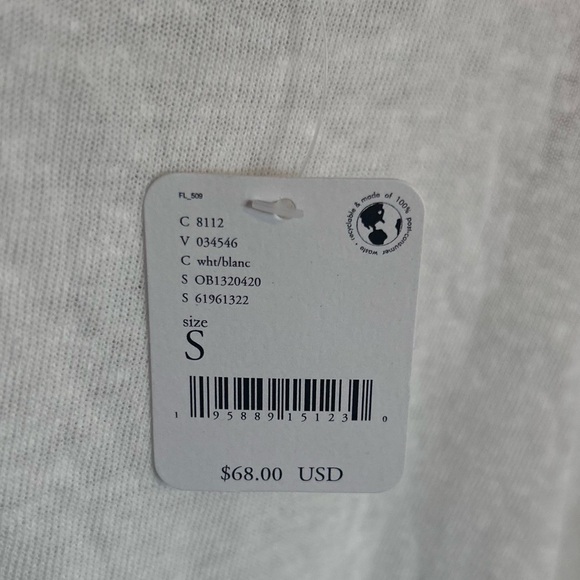 NWT We the Free White High Low Hem Stripe Statement Cuff Oversized Top Small - Picture 5 of 7